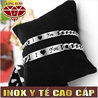 LẮC VÒNG TAY CẶP ĐÔI INOX - CHỮ I LOVE YOU