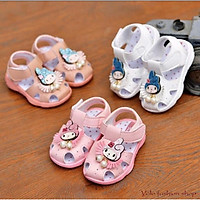 SN4_Giày sandal tập đi cho bé gái đế gấu có kèn hình cô tiên dễ thương - Hàng QC cao cấp