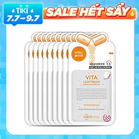 Bộ 10 Gói Mặt Nạ Dưỡng Trắng - Sáng Da Chiết Xuất Vitamin Mediheal Vita Lightbeam Essential Mask 25ml x10