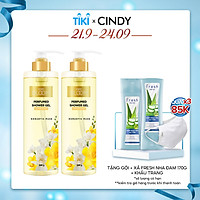 Combo 2 chai Sữa tắm nước hoa dưỡng ẩm sáng da Cindy Bloom Romantic Muse mùi hương quyến rũ lãng mạn 640g