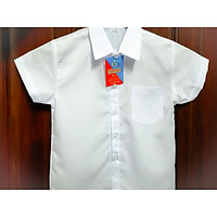 Áo sơ mi trắng học sinh nam tay ngắn size 9-12(32-38kg)