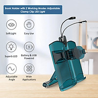 D C 5 V 0.54W 4 LEDs Clamp Clip Light Desk Lamp Batter-y/ USB Powered Operated Double Lighting Effect Adjusatble