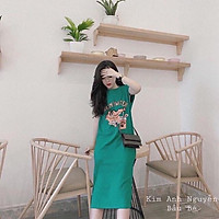 Váy thun suông in hình cá sấu nhiều màu chất cotton