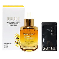 Serum Giảm Mụn Chiết Xuất Cây Phỉ Derladie Witch Hazel Perfect Vitamin Serum 35ml + Tặng 1 mặt nạ sủi bọt Su:m 37 Đen