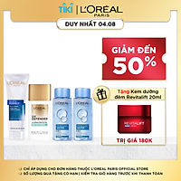 Bộ kem chống nắng & sữa rửa mặt & 2 nước tẩy trang L'Oreal Paris
