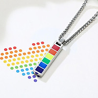 Rainbow LGBT Gay Pride Pendant Necklace Bracelet Jewelry Metal Stainless Steel Parade Women Men Friendship,Love Necklace