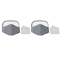 2x Cotton Face Mask Reusable Cycling Mask Safety Protection Eye Mask - Gray
