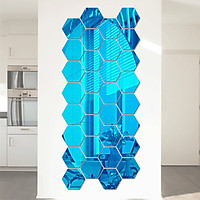 Gương Lục Giác Trang Trí Dán Tường Acrylic 3D (12 Mảnh)