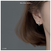 Bông tai nữ vòng tròn Miuu Silver, khuyên tai bạc unisex