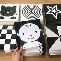 Bộ 6 thẻ KÍCH THÍCH THỊ GIÁC - Decal dán tường cho bé sơ sinh - Mẫu Đen Trắng - Màu Sắc Kích Thích Thị Giác Phát Triển