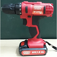Máy Khoan Pin Oshima KP21TD-K 21V/1.5 AH*2, 1 Bộ Phụ Kiện Mũi Khoan Đầu Túp ( 10 Món ) màu đỏ