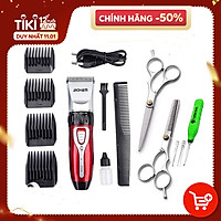 Tông Đơ Hớt Tóc Gia Đình Cho Bé JICHEN 0817 TẶNG Bộ Kéo Cắt Tỉa + Lấy Ráy Tai Có Đèn - Tăng Đơ Cắt Tóc Trẻ Em Công Suất 3W An Toàn Tiện Lợi