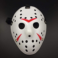 Mặt Nạ Jason hóa trang Halloween leegoal Lỗ tròn Màu Trắng
