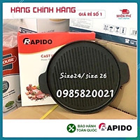 Chảo gang nướng bếp từ hãng Rapido, Chảo nướng size24/26