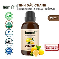 Tinh dầu thiên nhiên Chanh Homer - Dung tích 20ml / 100ml - Đạt chuẩn kiểm định cao cấp - An toàn cho sức khỏe - Đa công dụng