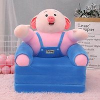 SOFA GIƯỜNG - GHẾ LƯỜI BÔNG HÌNH THÚ CHO BÉ (3 TẦNG) MẪU HEO HỒNG