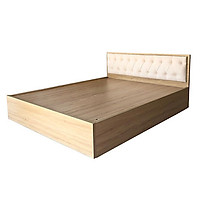 Giường Ngủ Gỗ MDF Phủ Melamine Bọc Nệm Kem Hiện Đại Giá Rẻ