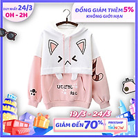 ÁO HOODIE NỮ PHỐI HỌA TIẾT MÈO SIÊU CUTE