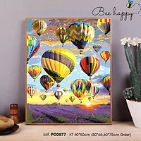Tranh Sơn Dầu Số Hóa Khinh Khí Cầu Nhiều Kích Thước BEE HAPPY Tranh Tự Tô Màu Mã Tranh PC0977