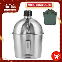 Hộp Đựng Đồ Ăn Quân Nhân Bằng Thép Không Gỉ Với Bộ Cốc Để Cắm Trại Ngoài Trời Dã Ngoại Sinh Tồn 1000ml 600ml