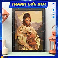 Tranh Tô Màu Theo Số - Tranh Chúa Jesu Ôm Chiên - MS458