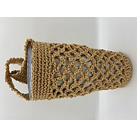 TÚI ĐỰNG LY GIỮ NHIỆT HANDMADE BẰNG SỢI THÔ MÀU VÀNG ĐỒNG (SẢN PHẨM KHÔNG BAO GỒM LY)