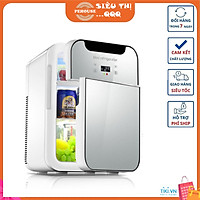 Tủ lạnh mini trên xe hơi dung tích 22 lít 2 cánh bảng điện tử đo nhiệt độ tủ làm nóng và lạnh 2 chiều - Hàng chính hãng