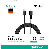 Dây Cáp Sạc USB Type-C Aukey CB-CD19 2m - Hàng Chính Hãng