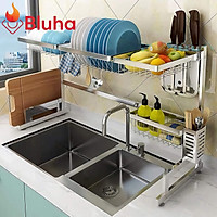 Kệ Bếp - Kệ Chén Inox, Kệ Úp Chén, Kệ Để Chén Bát Trên Bồn Rửa INOX 304 BLUHA Cao Cấp - 85 Cm