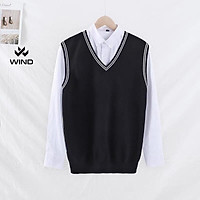 Áo gile unisex Wind form rộng len Basic nam nữ oversize kiểu phong cách ulzzang