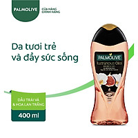 Sữa tắm dưỡng ẩm Palmolive Luminous tinh dầu thiên nhiên từ trái vả và hoa lan trắng 400ml
