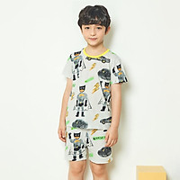 Bộ đồ ngắn tay mặc nhà cotton giấy cho bé trai U3012 - Unifriend Hàn Quốc, Cotton Organic