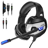 ONIKUMA K5 Gaming Headset with Microphone PC Gamer 3.5mm Stereo Headphones Noise Cancelling Over Ear Ear Cups Compatible