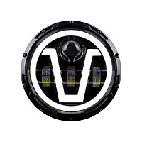 1pcs 12V/24V Motorcycl Headlight 7'' V-shape LED Headlight with Turn Signal Lights DRL Hi/Lo Beam Replacement for Jeep