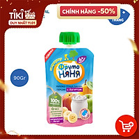 Trái cây nghiền vị táo, lê, chuối, đào cùng sữa chua Fruto Nyanya 90g