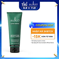 Kem tẩy tế bào chết & thải độc dành cho da mặt Sukin Super Greens Detoxifying Facial Scrub 125ml