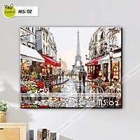 Tranh tô màu 40x50cm có khung Paris T02