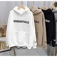 áo hoodie nữ, áo hoodie có mũ in chữ essend 3 màu năng động phong cách hàn quốc