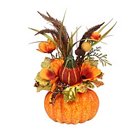 Mini Artificial Pumpkins Maple Leaves Decoration for Halloween Party
