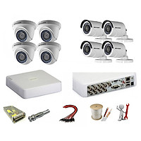 Trọn bộ 8 camera Hikvision 2.0 Megapixel - Hàng chính hãng