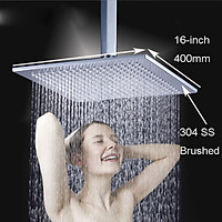 Large 16'' Stainless Steel Rain Shower Head Rainfall Bathroom Top Sprayer Faucet