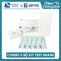 OFFICE SALE - Combo văn phòng 5 Kit test nhanh Covid-19 Colloidal Gold thương hiệu DeepBlue (5 bộ dành cho 5 người)