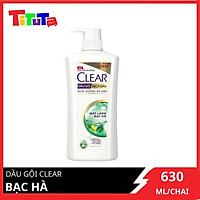 Dầu Gội Clear Sạch Gàu Dầu Gội Sạch Gàu Mát Lạnh Bạc Hà 3X Sức Mạnh Đánh Bay Gàu, Ngứa, Vi Khuẩn 630g