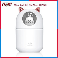 Máy Phun Sương, Máy Tạo Độ Ẩm Mini Hình Mèo CTFAST-01 Dung Tích 300 ML, Cấp Ẩm Cho Da, Phòng Điều Hòa, Khuếch Tán Tinh Dầu, Hoạt Động Êm Ái Ánh Sáng Thay Thế Đèn Ngủ - Hàng Chính Hãng