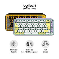 Bàn phím cơ không dây bluetooth | USB Logitech POP KEYS - với 8 phím emoji có thể điều chỉnh, switch tactile, kết nối 3 thiết bị - Màu Daydream - Hàng chính hãng