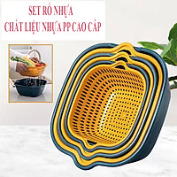 Bộ rổ nhựa 6 món kèm thau rửa cao cấp - tiện dụng - tiết kiệm đủ size