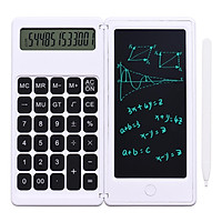 Máy tính có thể gập lại & Máy tính bảng viết LCD 6 inch Bảng vẽ kỹ thuật số Màn hình 12 chữ số với Nút xóa bút cảm ứng