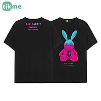 ÁO THUN NAM NỮ COTON BIG SIZE THỎ C XX XANH HỒNG