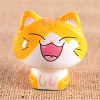 Tượng trang trí gốm sứ mèo kute 6x6,5cm