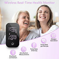 Máy đo nồng độ oxy máu SpO2, PR, PI Jumper JPD-500G (FDA Hoa Kỳ + xuất USA), Kết nối Bluetooth APP mobile, màn hình LED - Phiên bản màu Đen